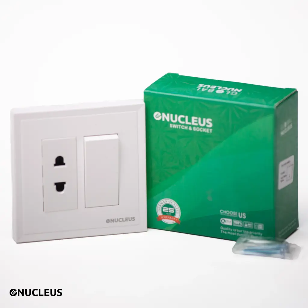 1gang switch and 2 pin socket / Prise et interupteur simple 