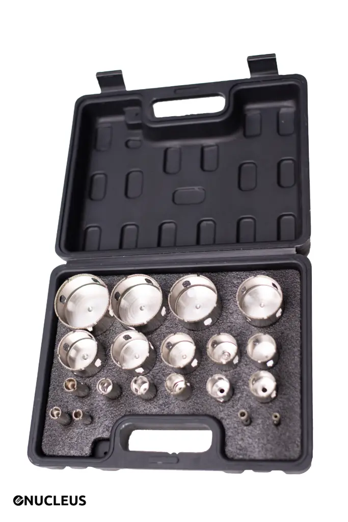 KIT Ensemble de 19 mèches en diamant de perçage pour scie à trous en céramique, marbre, verre, carreaux 