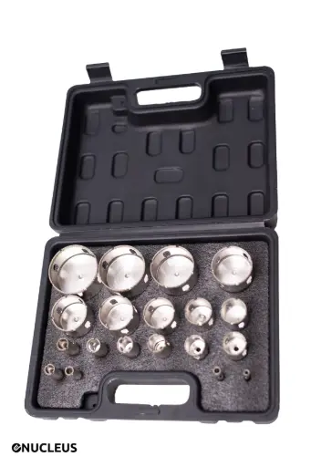 [#GN-OU-101] KIT Ensemble de 19 mèches en diamant de perçage pour scie à trous en céramique, marbre, verre, carreaux 