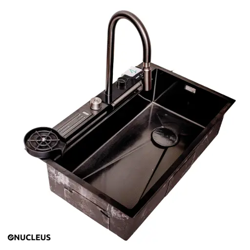 [#GN-PL-185] LAVABO MODERNE P34 750x460x230 / Avec support 304 acier inoxydable cuisine rack évier égouttoir plat 
